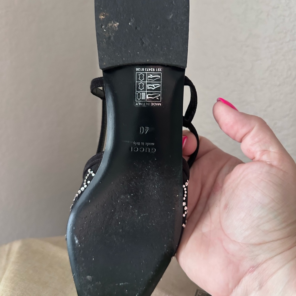 Gucci Black Flats with Crystal Accents - Picture 4 of 4